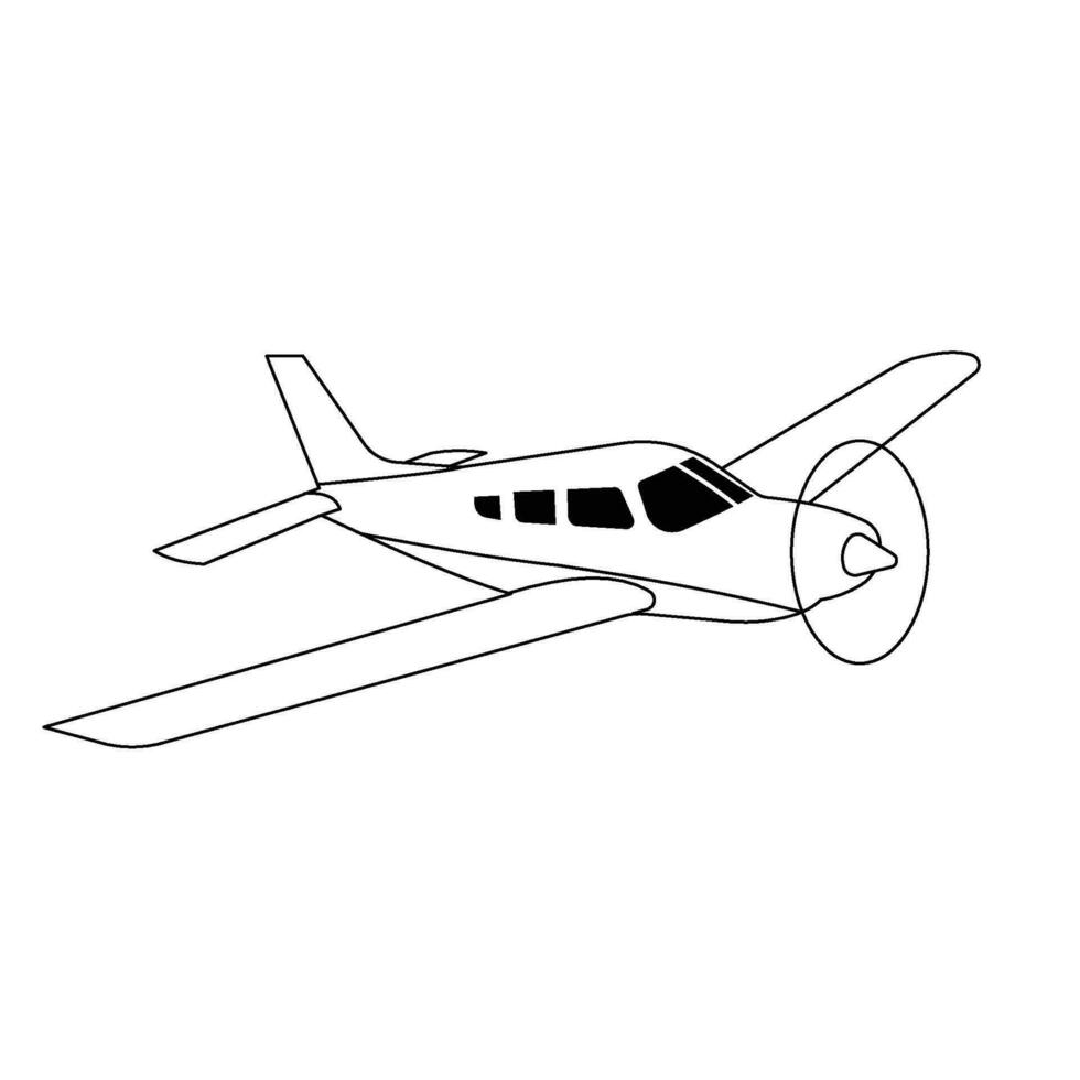small-airplane-aviation-black-and-white-free-vector